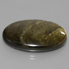 Ossidiana naturale nero da 38,13 ct, taglio ovale, opaco