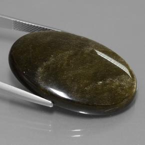 Ossidiana naturale nero da 38,13 ct, taglio ovale, opaco