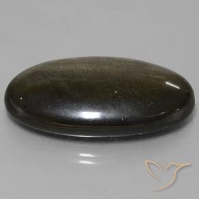 Ossidiana Nero con riflessi dorati naturale da 51.67 ct, Ovale, Opaco