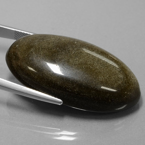 Ossidiana Patina dorata naturale da 52.66 ct, Taglio ovale, Opaco