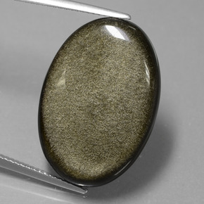 Ossidiana Patina dorata naturale da 20.41 ct, Taglio ovale, Opaco