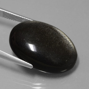 Ossidiana naturale oro da 25,73 ct, taglio ovale, opaco