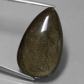 Ossidiana naturale nero da 21,67 ct, taglio a pera, opaco
