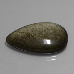 Ossidiana naturale nero da 21,67 ct, taglio a pera, opaco