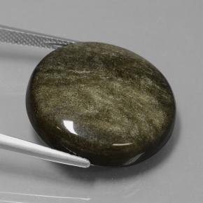 Ossidiana Marrone chiaro nerastro naturale da 24.98 ct, Taglio rotondo, Opaco