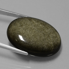 Ossidiana Lucentezza d'oro nero naturale da 25.43 ct, Taglio ovale, Opaco