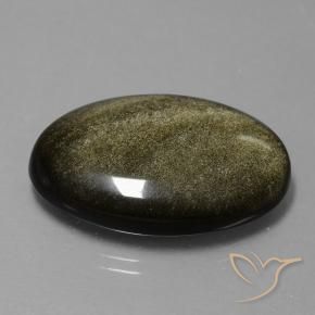 Ossidiana Nero con riflessi dorati naturale da 25.88 ct, Ovale, Opaco