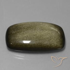Ossidiana Nero con riflessi dorati naturale da 28.65 ct, Cuscino, Opaco