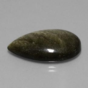 Ossidiana naturale nero da 18,42 ct, taglio a pera, opaco