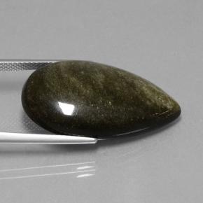Ossidiana naturale nero da 18,42 ct, taglio a pera, opaco