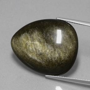 Ossidiana naturale nero da 15,72 ct, taglio a pera, opaco