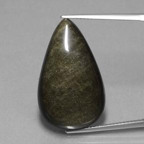 Ossidiana naturale nero da 19,36 ct, taglio a pera, opaco