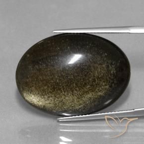 Ossidiana Nero naturale da 23.72 ct, Ovale, Opaco