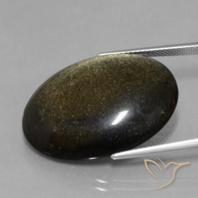Ossidiana Nero naturale da 23.72 ct, Ovale, Opaco