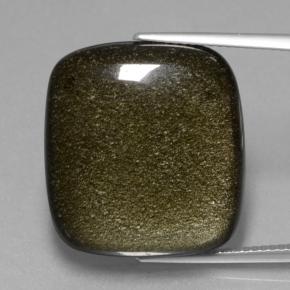 Ossidiana Lucentezza d'oro nero naturale da 22.65 ct, Taglio a cuscino, Opaco