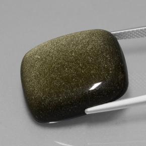 Ossidiana Lucentezza d'oro nero naturale da 22.65 ct, Taglio a cuscino, Opaco