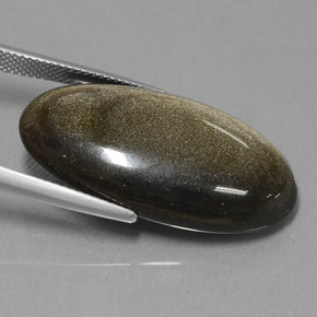 Ossidiana naturale oro da 22,94 ct, taglio ovale, opaco