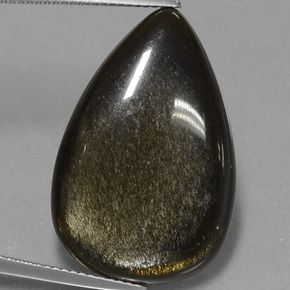 Ossidiana naturale nero da 19,08 ct, taglio a pera, opaco
