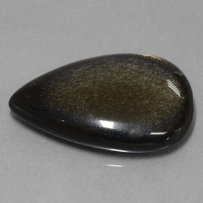 Ossidiana naturale nero da 19,08 ct, taglio a pera, opaco