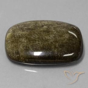 Ossidiana Nero con riflessi dorati naturale da 25.46 ct, Cuscino, Opaco