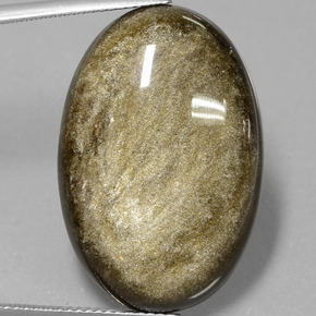Ossidiana Patina dorata naturale da 23.69 ct, Taglio ovale, Opaco