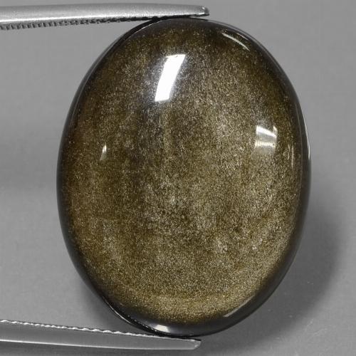 Ossidiana naturale dorato da 28,57 ct, taglio ovale, opaco