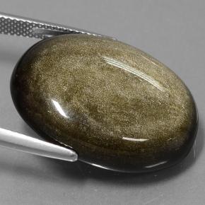 Ossidiana naturale dorato da 28,57 ct, taglio ovale, opaco