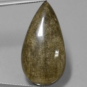 Ossidiana naturale nero da 20,88 ct, taglio a pera, opaco