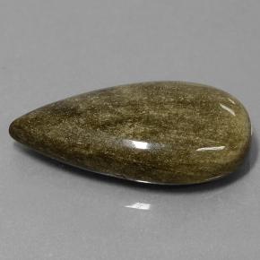 Ossidiana naturale nero da 20,88 ct, taglio a pera, opaco