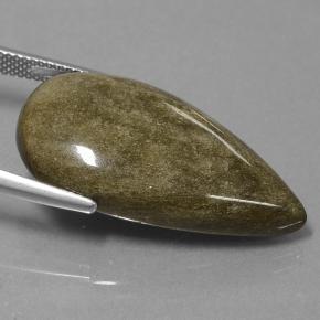 Ossidiana naturale nero da 20,88 ct, taglio a pera, opaco