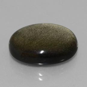 Ossidiana Lucentezza d'oro nero naturale da 18.98 ct, Taglio ovale, Opaco