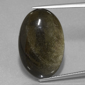 Ossidiana naturale oro da 15,30 ct, taglio ovale, opaco