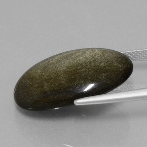 Ossidiana naturale oro da 15,30 ct, taglio ovale, opaco