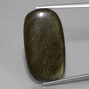 Ossidiana naturale oro da 12,89 ct, taglio a cuscino, opaco