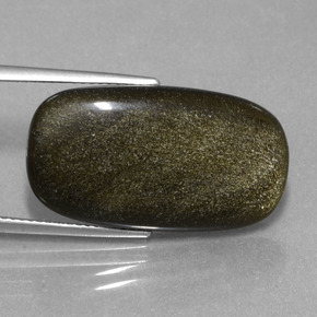 Ossidiana naturale oro da 12,89 ct, taglio a cuscino, opaco