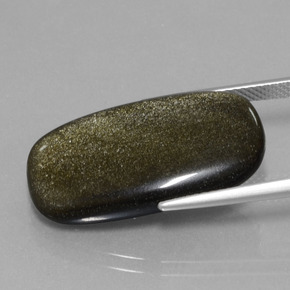 Ossidiana naturale oro da 12,89 ct, taglio a cuscino, opaco