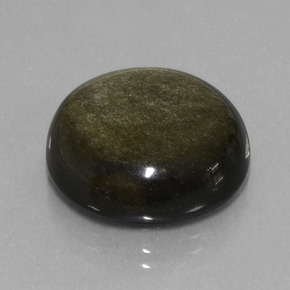 Ossidiana Lucentezza d'oro nero naturale da 19.72 ct, Taglio rotondo, Opaco