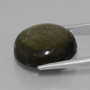 Ossidiana Lucentezza d'oro nero naturale da 19.72 ct, Taglio rotondo, Opaco