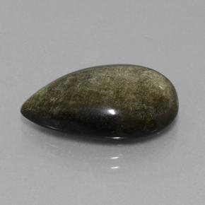Ossidiana naturale bronzo nerastro da 14,16 ct, taglio a pera, opaco