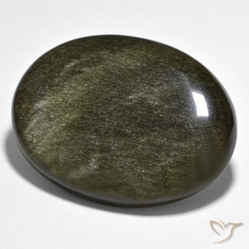 Ossidiana Nero con riflessi dorati naturale da 42.63 ct, Ovale, Opaco