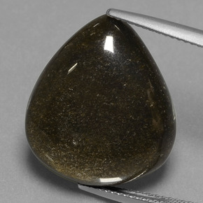 Ossidiana Bronzo Nerastro naturale da 17.78 ct, Forma a pera, Opaco
