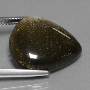 Ossidiana Bronzo Nerastro naturale da 17.78 ct, Forma a pera, Opaco