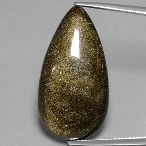 Ossidiana naturale oro da 20,94 ct, taglio a pera, opaco