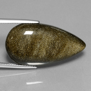 Ossidiana naturale oro da 20,94 ct, taglio a pera, opaco