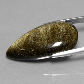 Ossidiana naturale oro da 20,94 ct, taglio a pera, opaco