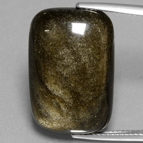 Ossidiana Lucentezza d'oro nero naturale da 17.14 ct, Taglio a cuscino, Opaco