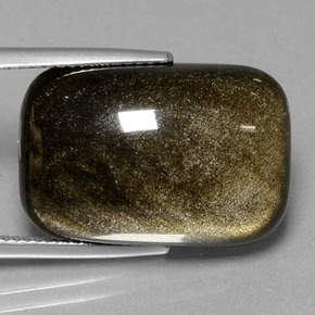 Ossidiana Lucentezza d'oro nero naturale da 17.14 ct, Taglio a cuscino, Opaco
