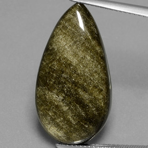 Ossidiana Patina dorata naturale da 16.19 ct, Forma a pera, Opaco