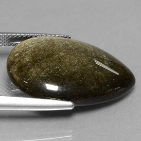 Ossidiana Patina dorata naturale da 13.81 ct, Forma a pera, Opaco
