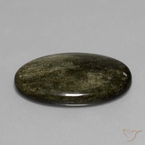 Ossidiana Nero con riflessi dorati naturale da 28.75 ct, Ovale, Opaco